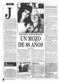 Jorge Amado, escritor brasileño, un mozo de 80 años  [artículo] Juan Cruz.