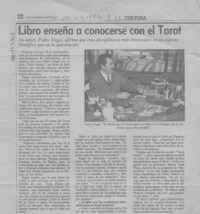Libro enseña a conocerse con el Tarot  [artículo].