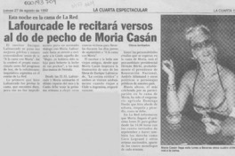 Lafourcade le recitará versos al do de pecho de Moria Casán  [artículo].