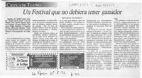 Un festival que no debiera tener ganador  [artículo] Eduardo Guerrero.