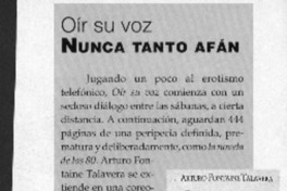 Oír su voz, nunca tanto afán  [artículo].