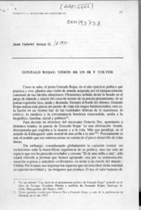 Gonzalo Rojas, visión de un ir y volver
