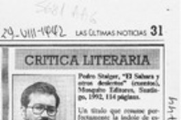 Pedro Staiger, "El Sahara y otros desiertos"  [artículo].