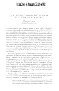 Juan Rulfo, o no hay salvación ni en la vida ni en la muerte