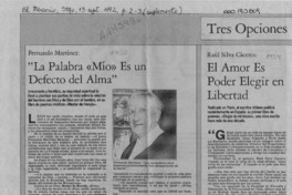 Tres opciones poéticas  [artículo] Beatriz Berger.