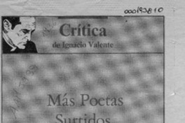 Más poetas surtidos  [artículo] Ignacio Valente.