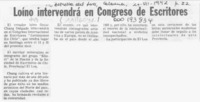 Loíno intervendrá en Congreso de Escritores  [artículo].