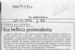 Esa belleza posmoderna  [artículo] Marcelo Novoa.