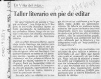 Taller literario en pie de editar  [artículo].