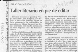 Taller literario en pie de editar  [artículo].