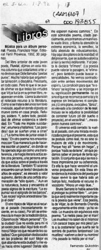 Música para un álbum personal  [artículo] Fernando Quilodrán.