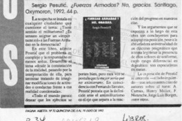 Fuerzas armadas? no, gracias  [artículo] David Fuentealba L.