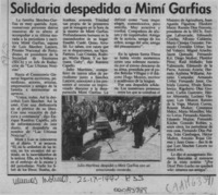 Solidaria despedida a Mimí Garfias  [artículo].