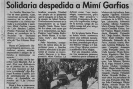 Solidaria despedida a Mimí Garfias  [artículo].