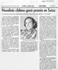 Novelista chileno ganó premio en Suiza  [artículo].