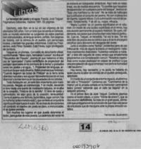 La heredad del pasto y el agua  [artículo] Fernando Quilodrán.