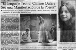 "El lenguaje teatral chileno quiere ser una manifestación de la poesía"