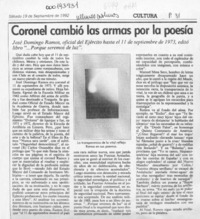 Coronel cambió las armas por la poesía  [artículo].