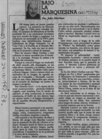 Bajo la marquesina  [artículo] Julio Martínez.