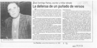La Defensa de un puñado de versos  [artículo].