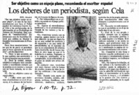Los Deberes de un periodista, según Cela  [artículo].