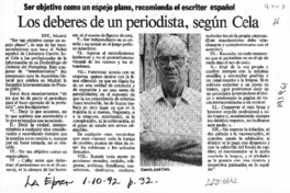 Los Deberes de un periodista, según Cela  [artículo].