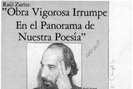 "Obra vigorosa irrumpe en el panorama de nuestra poesía"
