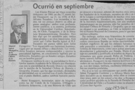 Ocurrió en septiembre  [artículo] Manuel Salvat Monguillot.