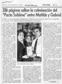 336 páginas sellan la culminación del "Pacto Sublime" entre Matilde y Gabriel  [artículo] Yuri Rojo.