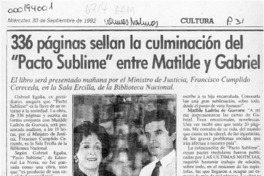 336 páginas sellan la culminación del "Pacto Sublime" entre Matilde y Gabriel  [artículo] Yuri Rojo.