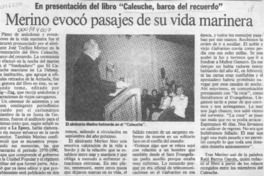 Merino evocó pasajes de su vida marinera  [artículo].