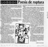 Poesía de ruptura  [artículo] Jaime Valdivieso.