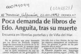 Poca demanda de libros de Edo. Anguita, tras su muerte  [artículo].