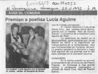 Premian a poetisa Lucía Aguirre  [artículo].