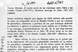 El factor naval en las relaciones entre Chile y los Estados Unidos (1881-1951)