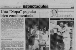 Una "Sopa" popular bien condimentada  [artículo] Italo Passlacqua C.
