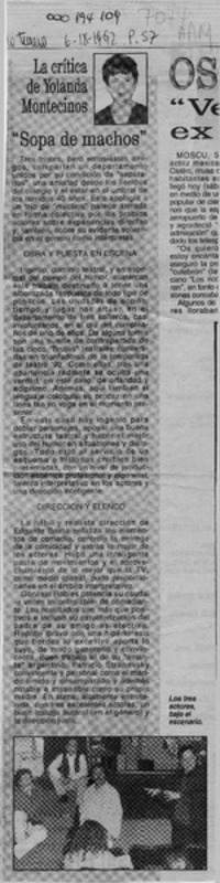 "Sopa de machos"  [artículo] Yolanda Montecinos.