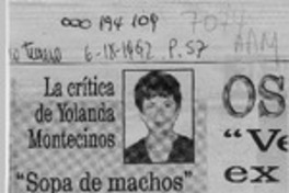 "Sopa de machos"  [artículo] Yolanda Montecinos.
