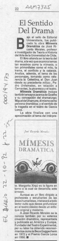 El Sentido del drama  [artículo].