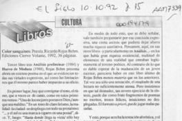 Color sanguíneo  [artículo] Fernando Quilodrán.