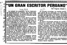 "Un gran escritor peruano"  [artículo] Virginia Giesen L.