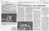 Dos funciones y una propuesta  [artículo].