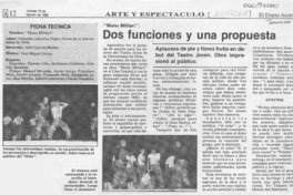 Dos funciones y una propuesta  [artículo].