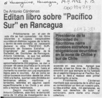 Editan libro sobre "Pacífico sur" en Rancagua  [artículo].