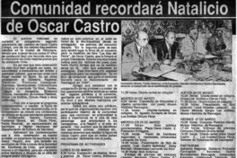 Comunidad recordará natalicio de Oscar Castro