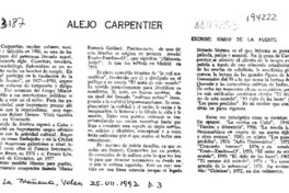 Alejo Carpentier  [artículo] Darío de la Fuente.
