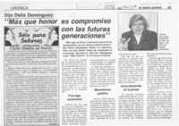 "Más que honor es compromiso con las futuras generaciones"  [artículo].
