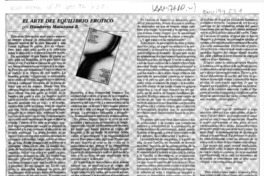 El arte del equilibrio erótico  [artículo] Humberto Maturana R.