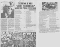 Neruda y sus "voces misteriosas" sobre el indio americano