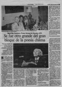 Se fue otro grande del gran bloque de la poesía chilena  [artículo].
